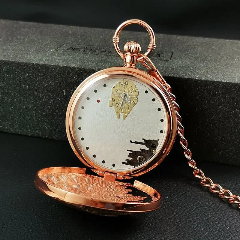 Star Wars Death Star Musical Pocket Watch – 2-in-1 Quartz Timepiece & Wind-Up Music Box