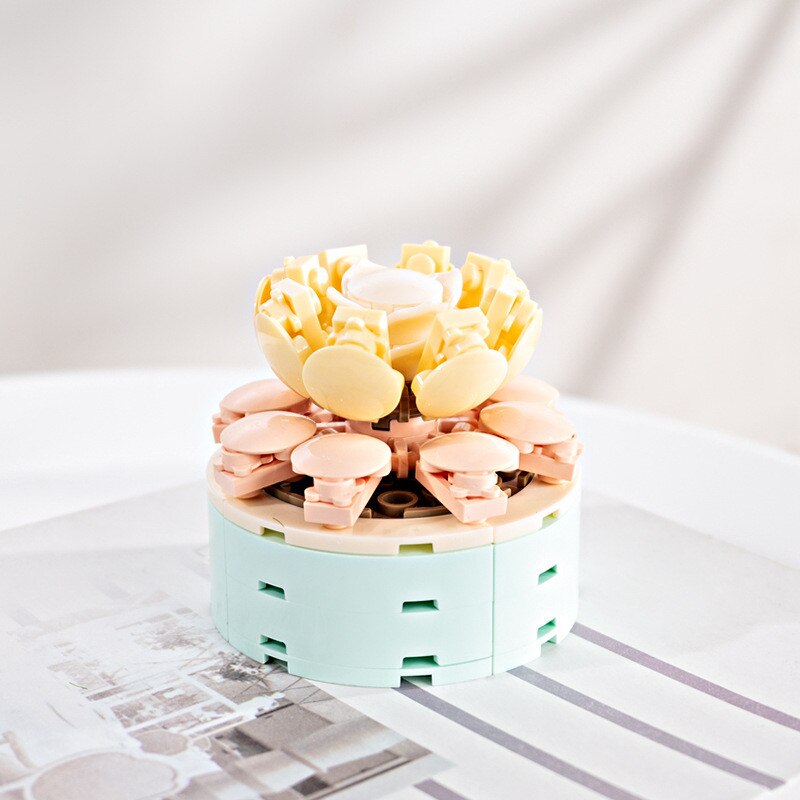 DIY Succulents Romantic Flowers Bouquet Bricks