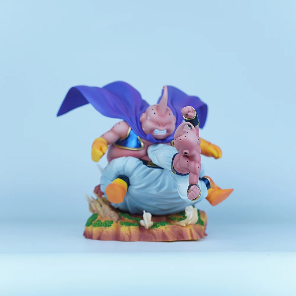 Anime Majin Buu Combat Diorama Statue - Premium Elastic Punch Fat Buu vs Kid Buu Resin Model - Dynamic Shonen Action Figure - High-Fidelity Manga Collector Gift for Display Case & Gaming Desk - (18CM)