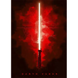 Star Wars Lightsaber Canvas Wall Art - Iconic Jedi & Sith Weaponry Prints - Minimalist Sci-Fi Movie Decor for Home, Office, or Game Room - Kylo Ren, Ahsoka Tano & Obi-Wan Editions