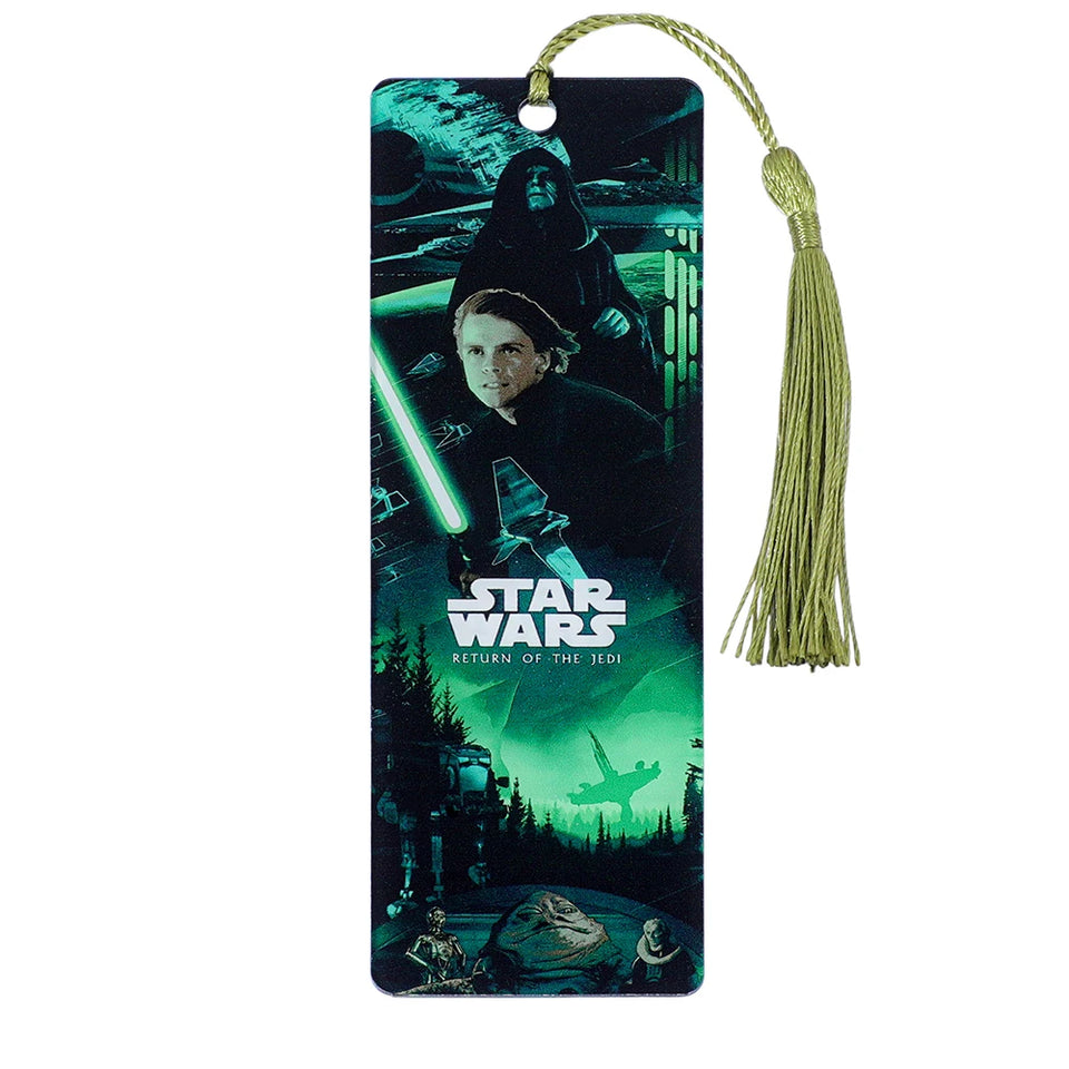 Star Wars Collectible Bookmark Set with Silk Tassels - Premium Mandalorian, Darth Vader & Luke Skywalker Graphic Book Page Markers - Durable Sci-Fi Reading Accessories - Cool Gift for Bookworms & Fans