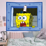 Squidward Looking Out Window Wall Tapestry - Iconic SpongeBob Meme Home Decor - Premium Fabric Bedroom Hanging - Funny Bikini Bottom Aesthetic Art for Game Rooms & Dorms