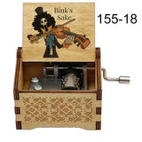 Anime Pirate Brook Wooden Music Box - Bink's Sake Engraved Hand-Crank Musical Toy - Retro Soul King Laser Etched Musicbox - Collectible Nostalgic Fan Gift for Birthday & Room Display