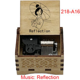 Legendary Warrior Princess Engraved Wooden Music Box - Retro Hand Cranked Musical Box with Reflection Song Theme - Nostalgic Asian Folklore Fan Keepsake Gift for Birthday, Room & Desk Decor