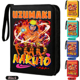 Anime Rogue Ninja Zippered Trading Card Binder - 9-Pocket PU Leather TCG Collector Folder Album with Wrist Strap & Red Cloud Graphic - Portable Storage Case for Pokemon, MTG, Yu-Gi-Oh & Sports Cards