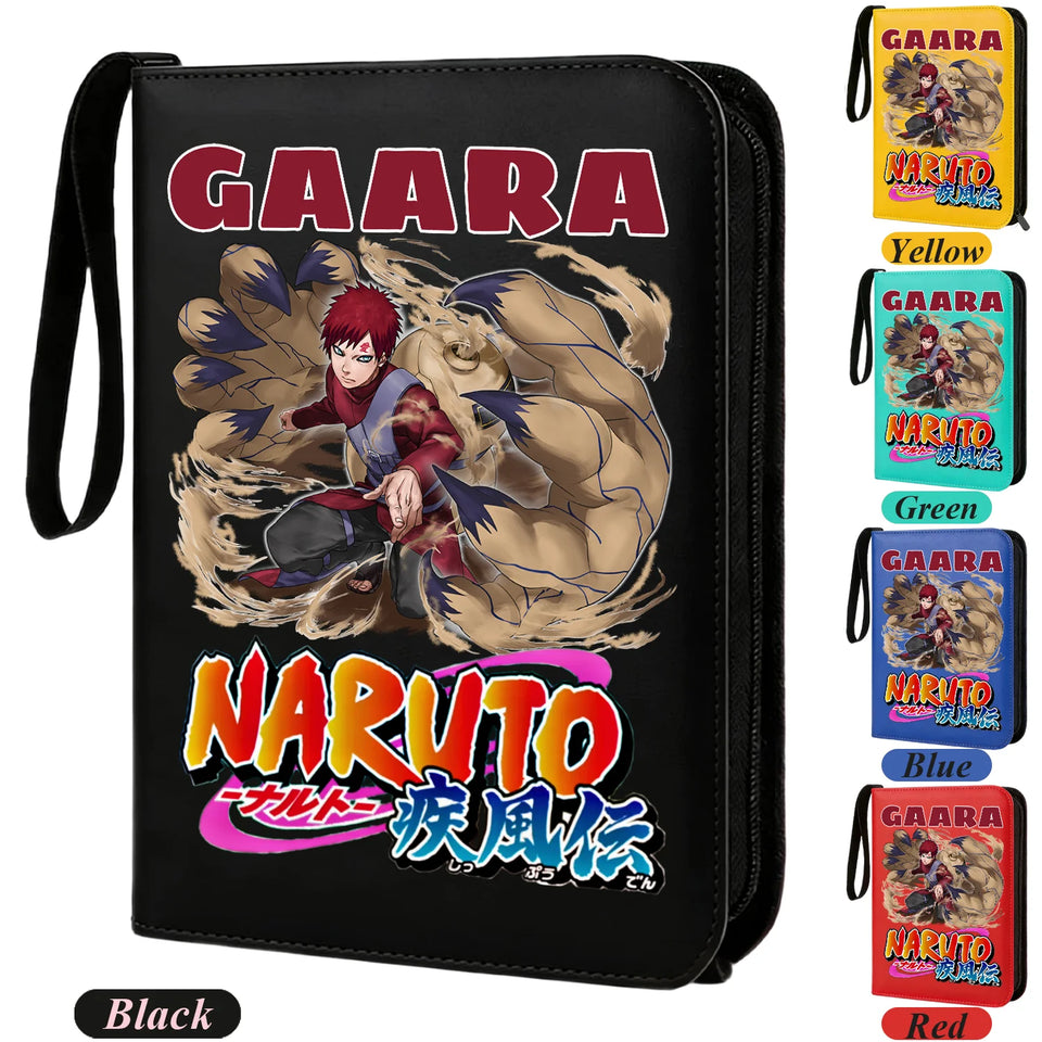 Anime Rogue Ninja Zippered Trading Card Binder - 9-Pocket PU Leather TCG Collector Folder Album with Wrist Strap & Red Cloud Graphic - Portable Storage Case for Pokemon, MTG, Yu-Gi-Oh & Sports Cards