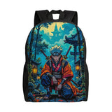 Naruto Eight Trigrams Sealing Emblem Backpack - Minimalist Nine-Tails Seal Symbol Canvas Bookbag - Black Anime Laptop Daypack for Students, Travel & Cosplay
