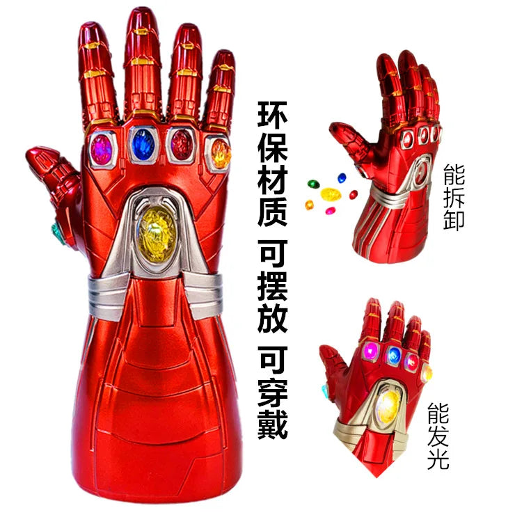 Infinity Gauntlet Prop Replica - Metallic Gold Armor Glove with 6 Infinity Stones - Marvel Superhero Cosplay Weapon, Costume Prop & Desk Display for Fans & Collectors