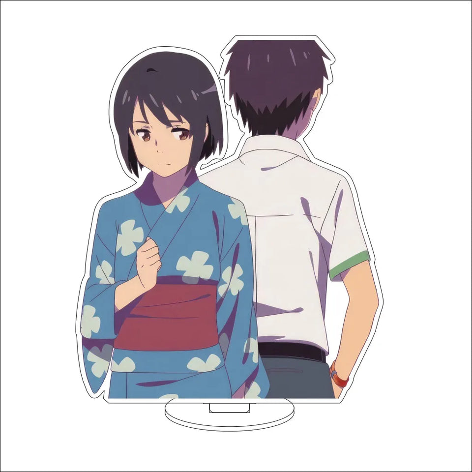 Your Name Anime Acrylic Standee Collection - Premium Taki & Mitsuha Timeline Variant Figures - Kimi no Na wa Kataware-doki Twilight Desk Decor - Romantic Manga Fan Gift Set for Bookshelf, Desk & Room Display