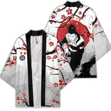 Anime Kimono Haori Cardigan Cloak - Akatsuki Red Cloud Printing Open Front Robe - Gaara Jiraiya Uchiha Unisex Graphic Yukata Jacket - Casual Streetwear Ninja Cosplay Cape Outwear