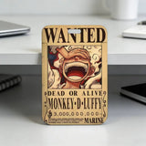 Anime Pirate Wanted Poster Luggage Tag - Vintage Monkey D Luffy Gear 5 Bounty Card - Retro Vinsmoke Sanji & Nico Robin Travel ID Bag Tag - Nostalgic Manga Fan Gift for Backpack, Suitcase & Keychain