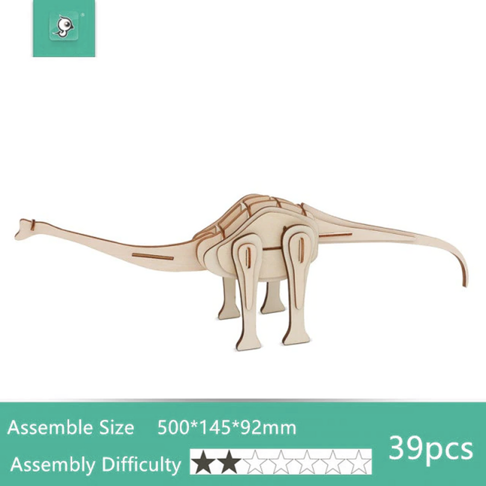 DIY Wooden 3D Assembly Puzzle Kit - Build Up Collectible Wooden Figure Toys