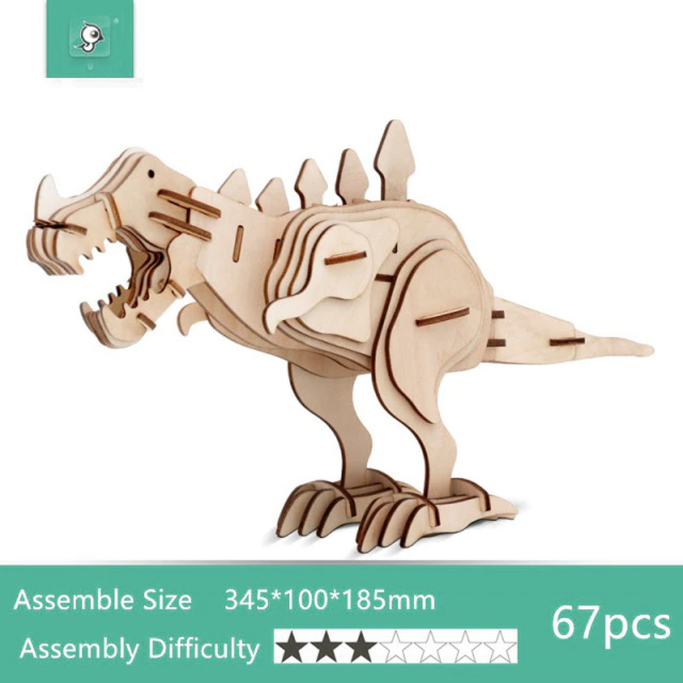 DIY Wooden 3D Assembly Puzzle Kit - Build Up Collectible Wooden Figure Toys