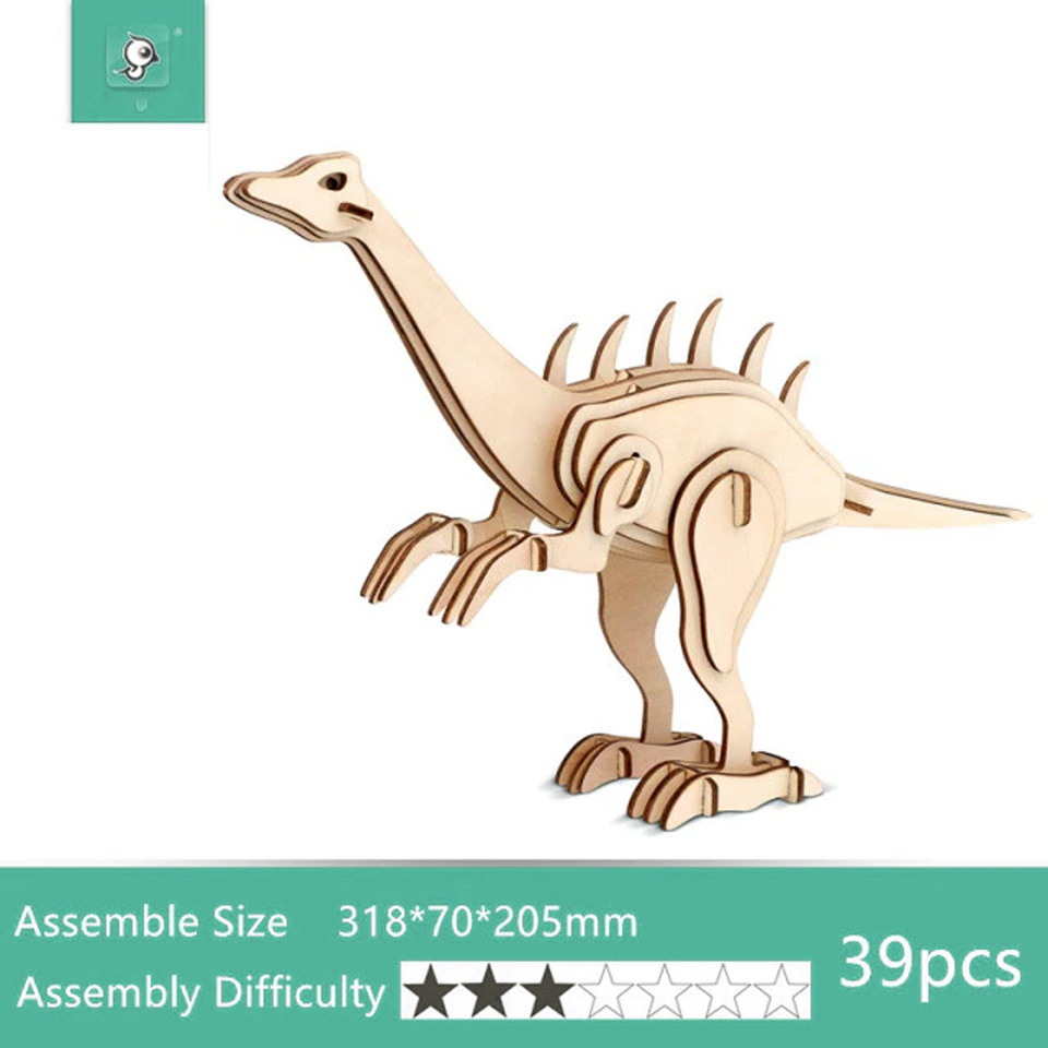 DIY Wooden 3D Assembly Puzzle Kit - Build Up Collectible Wooden Figure Toys