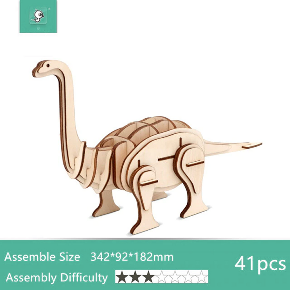 DIY Wooden 3D Assembly Puzzle Kit - Build Up Collectible Wooden Figure Toys