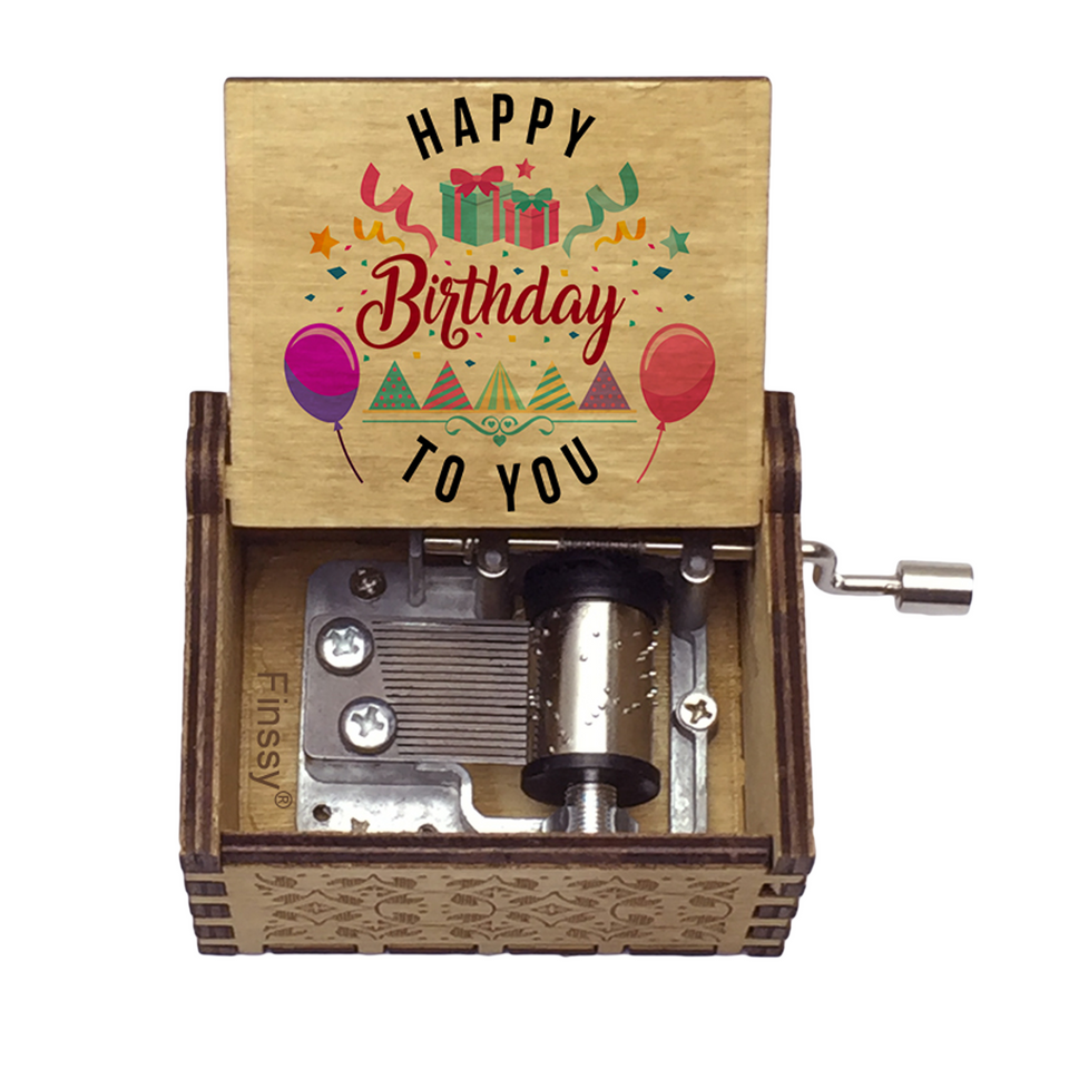 Happy Birthday - Wooden Music Chest