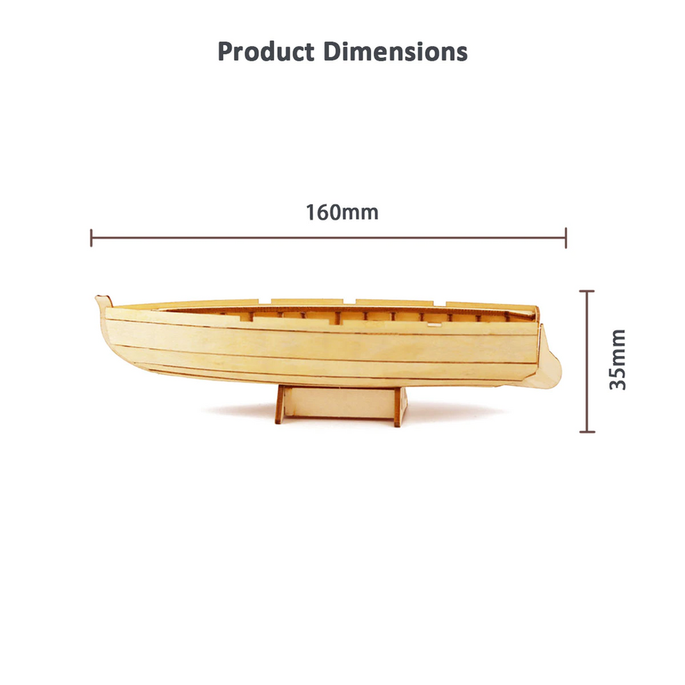 DIY Row Boat Wooden Ship Building Kit - 3D Puzzle Decoration Sailboat Toys