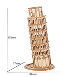 DIY 3D Leaning Tower of Pisa Wooden - 137pcs Puzzle Toy Gift for Children