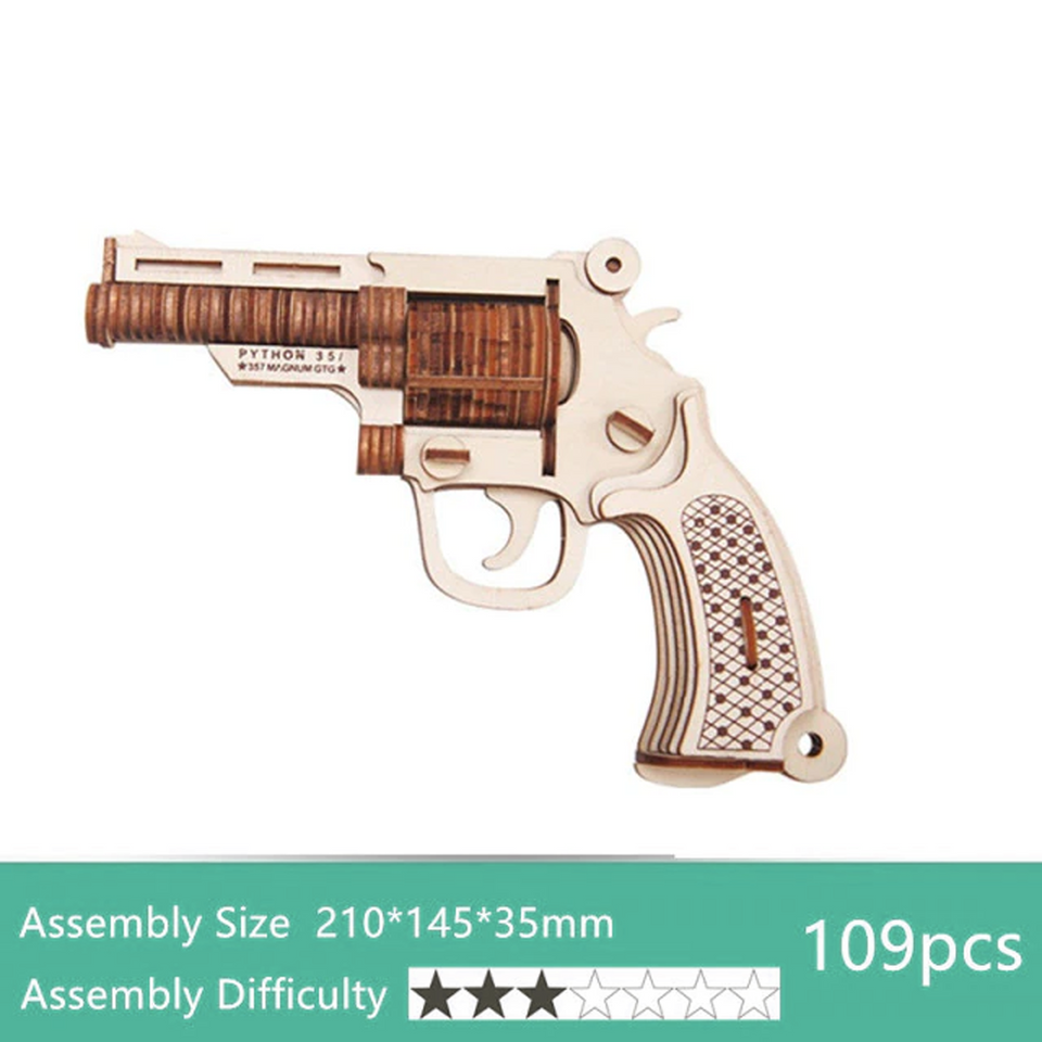 DIY Wooden 3D Assembly Puzzle Kit - Build Up Collectible Wooden Figure Toys