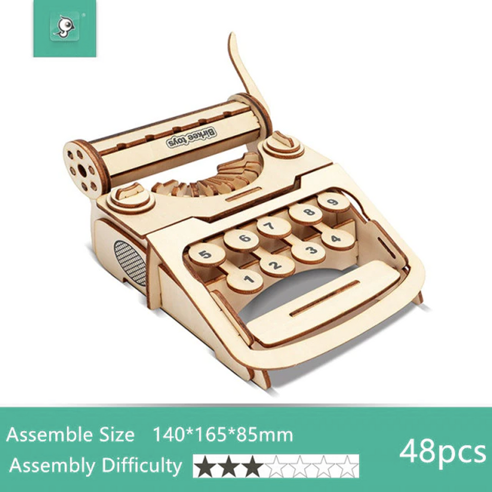 DIY Wooden 3D Assembly Puzzle Kit - Build Up Collectible Wooden Figure Toys