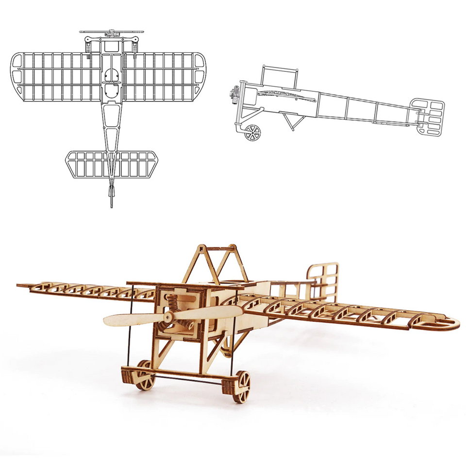 Bleriot XI DIY Model Plane Kit - 3D Wooden Puzzle Building Toy