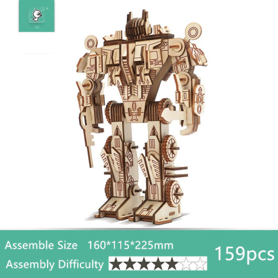DIY Wooden 3D Assembly Puzzle Kit - Build Up Collectible Wooden Figure Toys