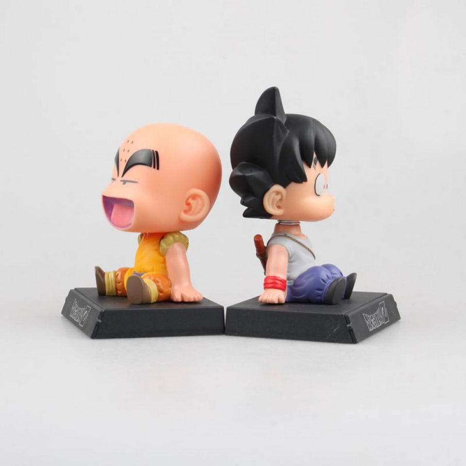 Dragon Ball Krillin & Goku Bobble Head Collectible PVC Action Figure Toys