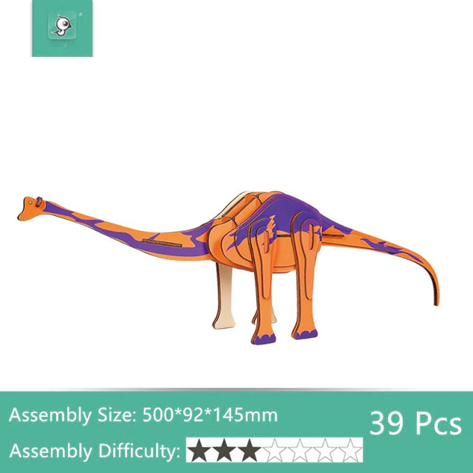 DIY Wooden 3D Assembly Puzzle Kit - Build Up Collectible Wooden Figure Toys