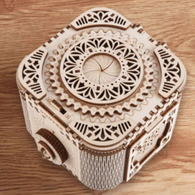 Antique Secret Puzzle Ring Box