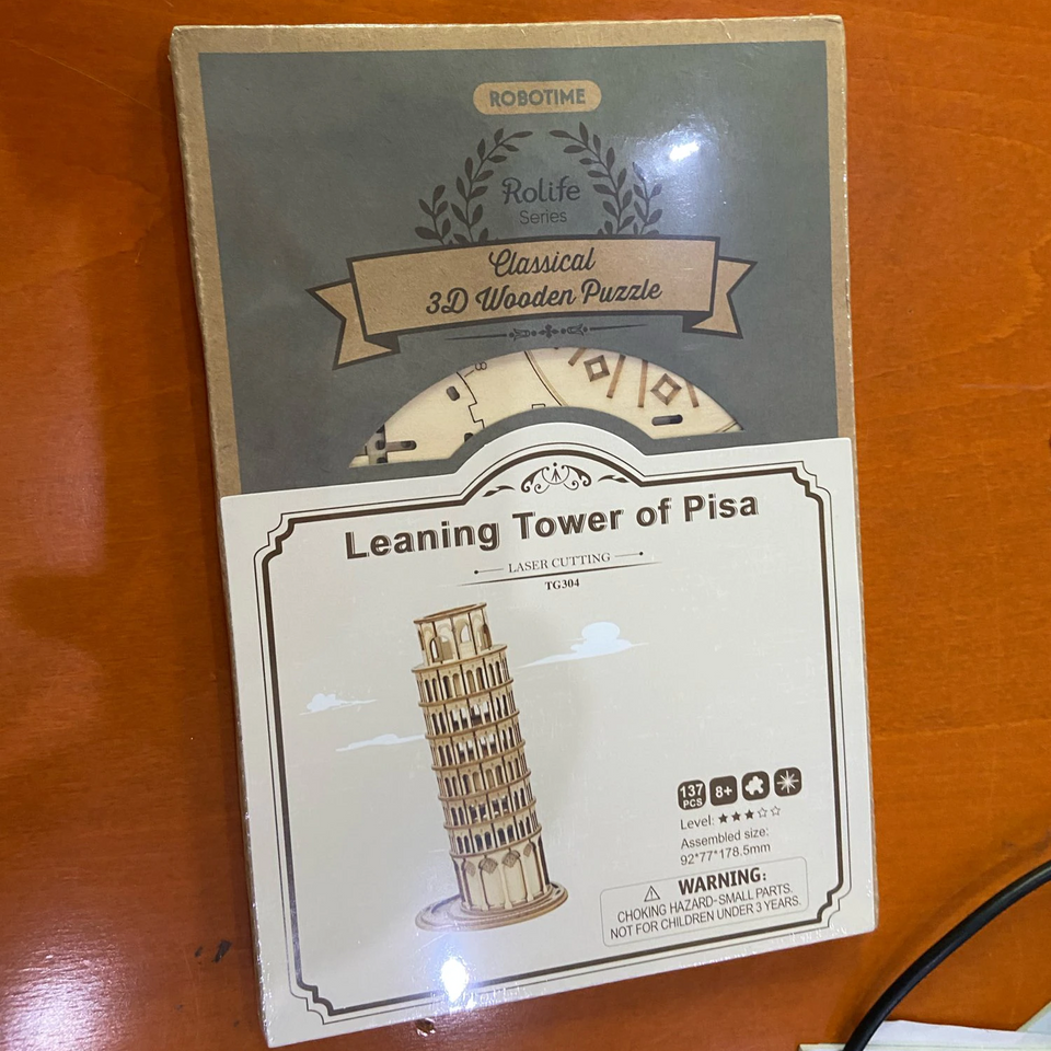 DIY 3D Leaning Tower of Pisa Wooden - 137pcs Puzzle Toy Gift for Children