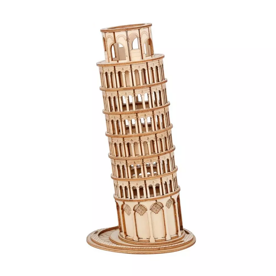 DIY 3D Leaning Tower of Pisa Wooden - 137pcs Puzzle Toy Gift for Children