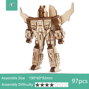DIY Wooden 3D Assembly Puzzle Kit - Build Up Collectible Wooden Figure Toys