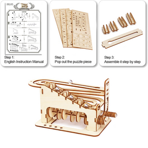 DIY Mechanical Maze Ball Marble Run - 3D Wooden Puzzle Kit
