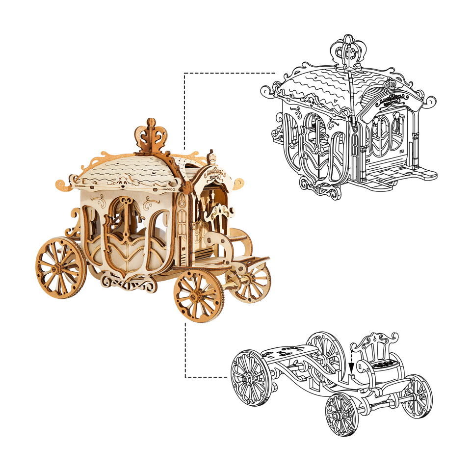 DIY Build Up Vintage Car Model - 3D Wooden Puzzle Toys