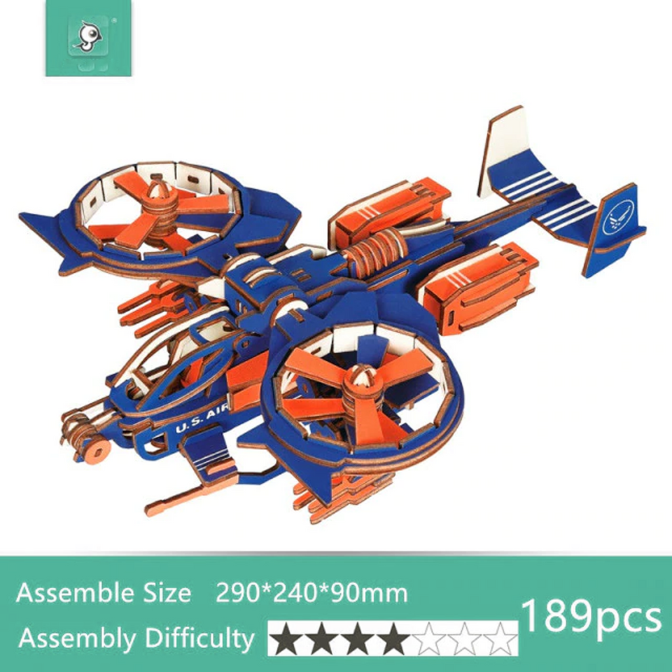 DIY Wooden 3D Assembly Puzzle Kit - Build Up Collectible Wooden Figure Toys
