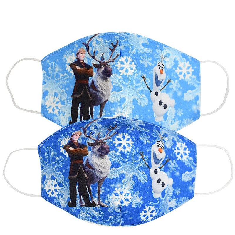 Frozen Washable Cotton Face Masks for Children Anti-Dust Protective Masks for Boys & Girls