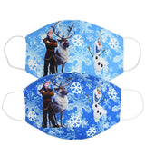 Frozen Washable Cotton Face Masks for Children Anti-Dust Protective Masks for Boys & Girls
