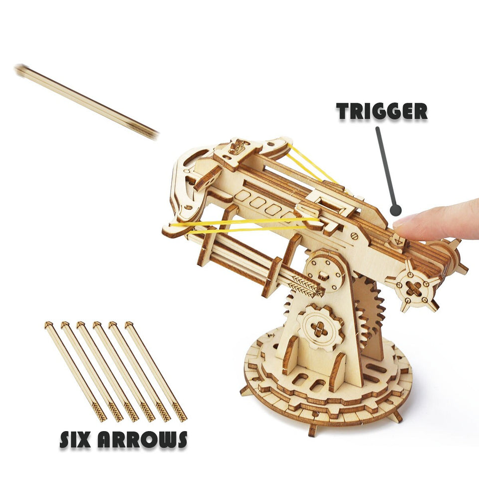 DIY Build Up Zombie Heavy Ballista - 3D Wooden Mechanical Puzzle Kit (Self Assembly For Kids)
