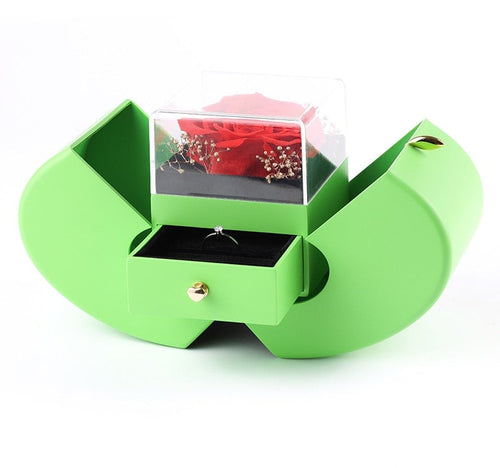 Love Apple Jewelry Green Box - Rose Flower Gift Boxes