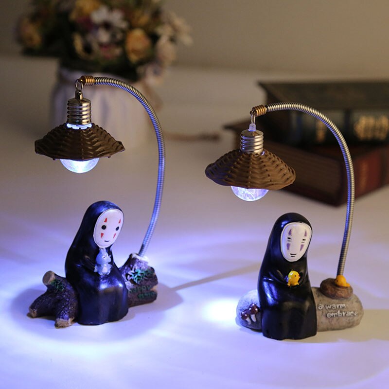 Studio Ghibli's No Face & Totoro LED Night Light Lamp - Spirited Away & My Neighbor Totoro Resin Action Figure Kids Toy