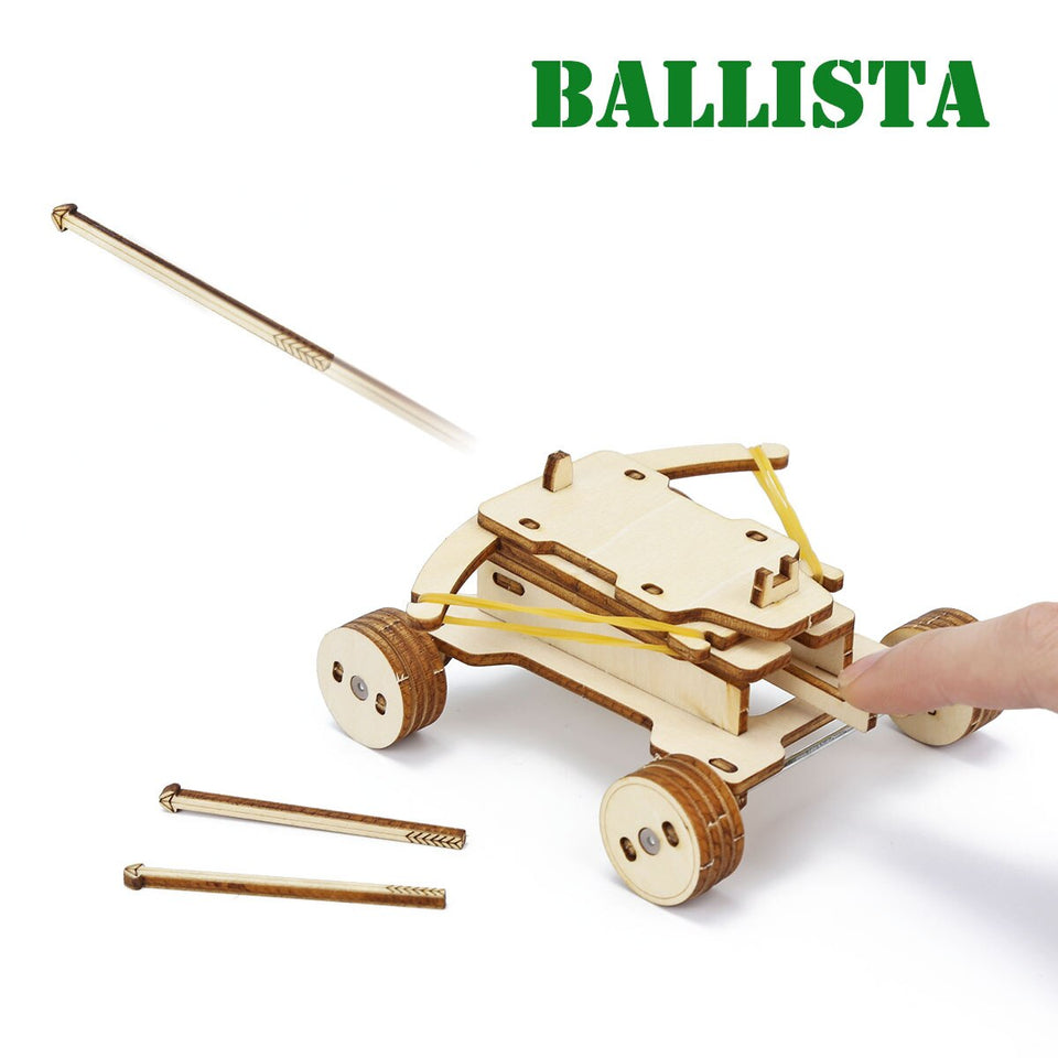 DIY Wooden Catapult And Ballista Toy Kit - Mechanical Assembly Puzzle Toy