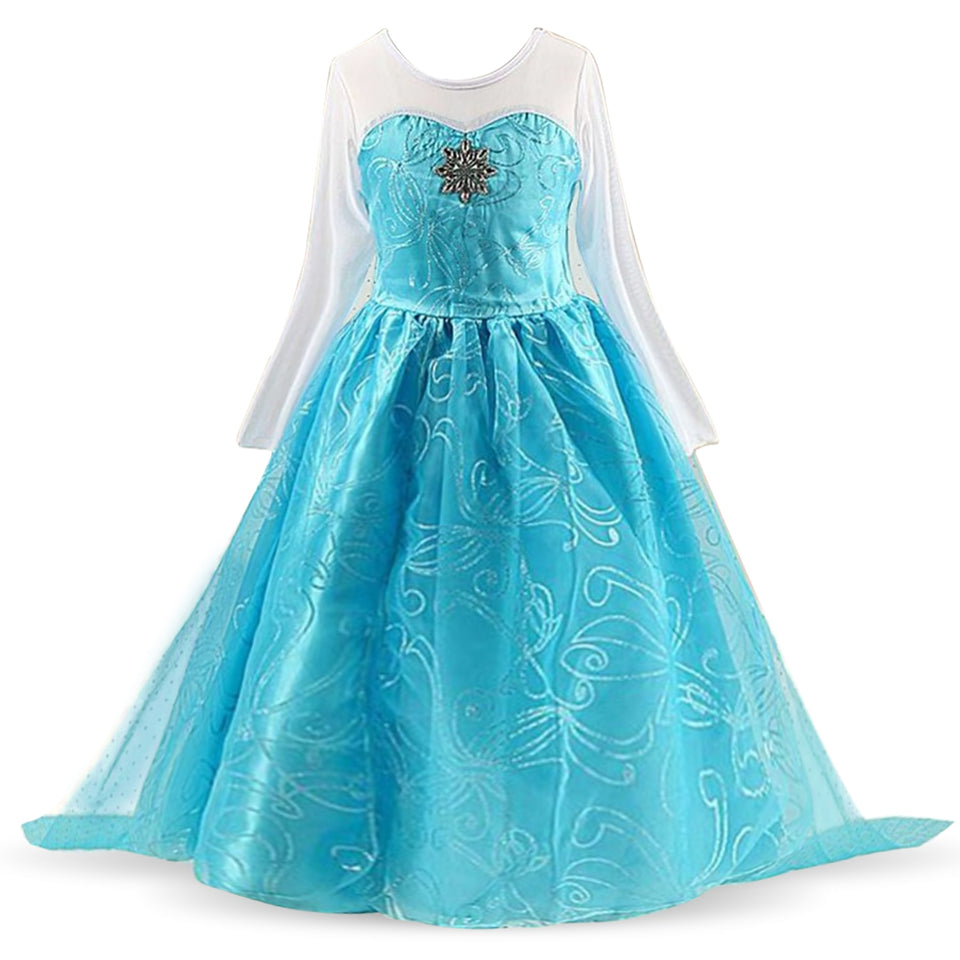 Fancy Girl Princess Dresses Sleeping Beauty Belle Beauty and the Beast Cosplay Costume Elsa Anna Dress Children Party Clothes