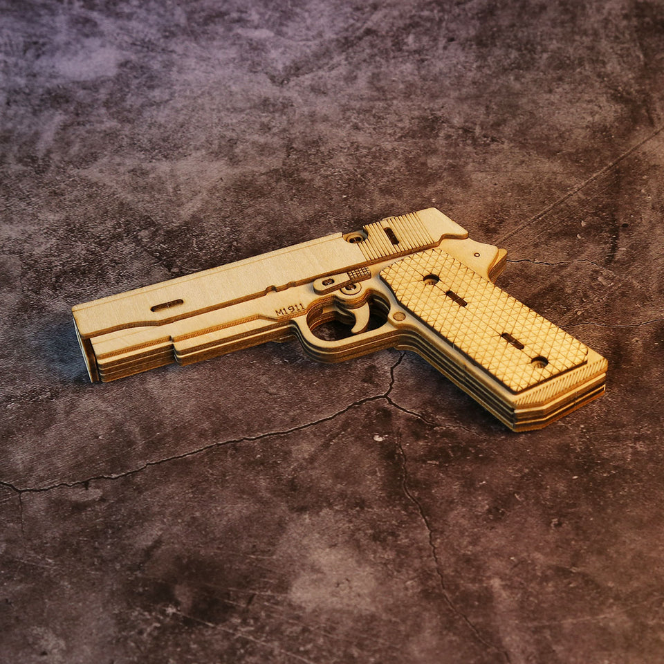 DIY Rubber Band Ammo Toy Gun - 3D Wooden Puzzle Pistol Handgun