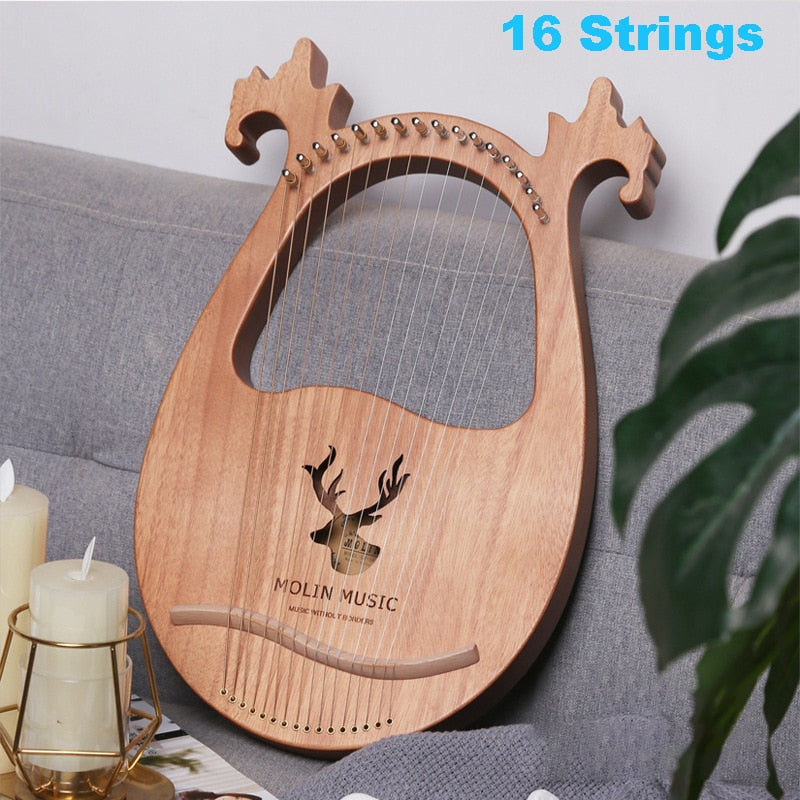 16 Strings - Mahogany Wooden Harp