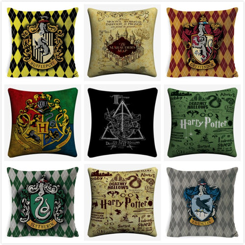 Decorative Harry Potter Cushion Cover Cotton Linen Pillowcase 45x45cm
