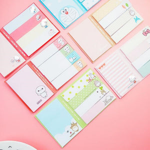 Doraemon & Totoro Adorable Sticky Memo Note Book for Message Tab, Notepad Sticker & Memo Pads Stationery
