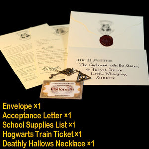 Harry Potter Wizard School Acceptance Letter Replica Set