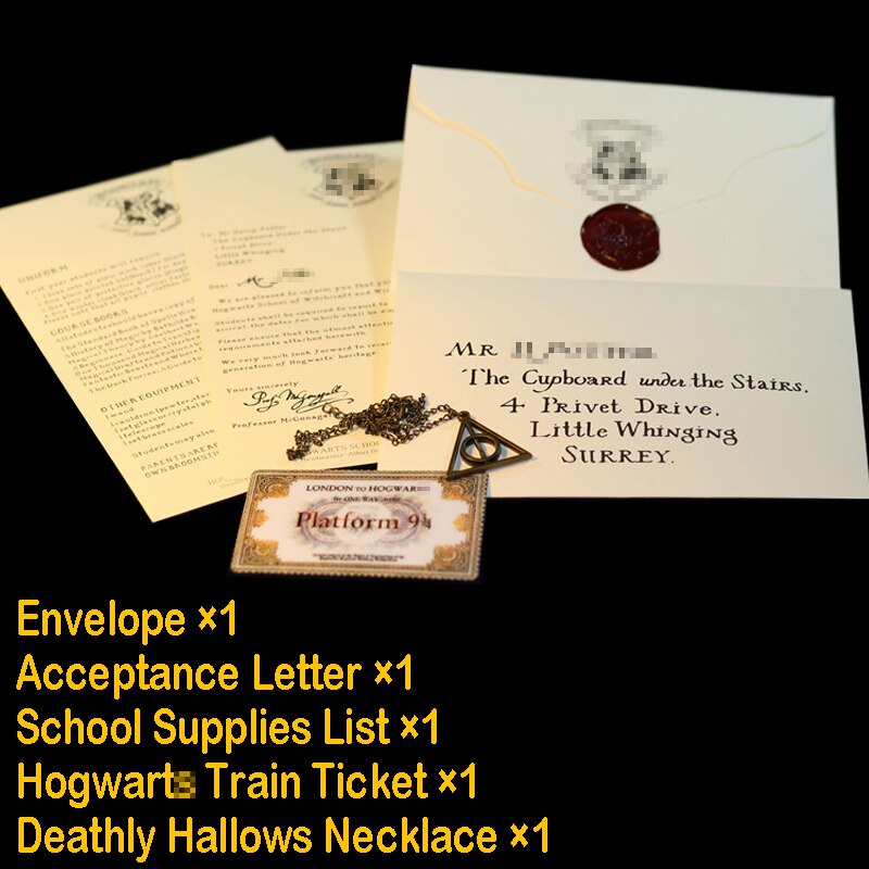 Harry Potter Wizard School Acceptance Letter Replica Set