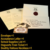 Harry Potter Wizard School Acceptance Letter Replica Set