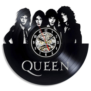 Queen Rock Band Wall Clock Modern Design Music Theme Classic Vinyl Record Clocks Wall Watch Art Home Decor Gifts for Musician